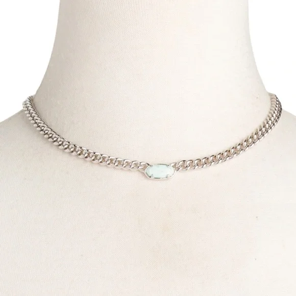 Host Pick 8/22/25! NWT Kendra Scott Silver Grier Pendant Necklace in Sea Green - Picture 2 of 9